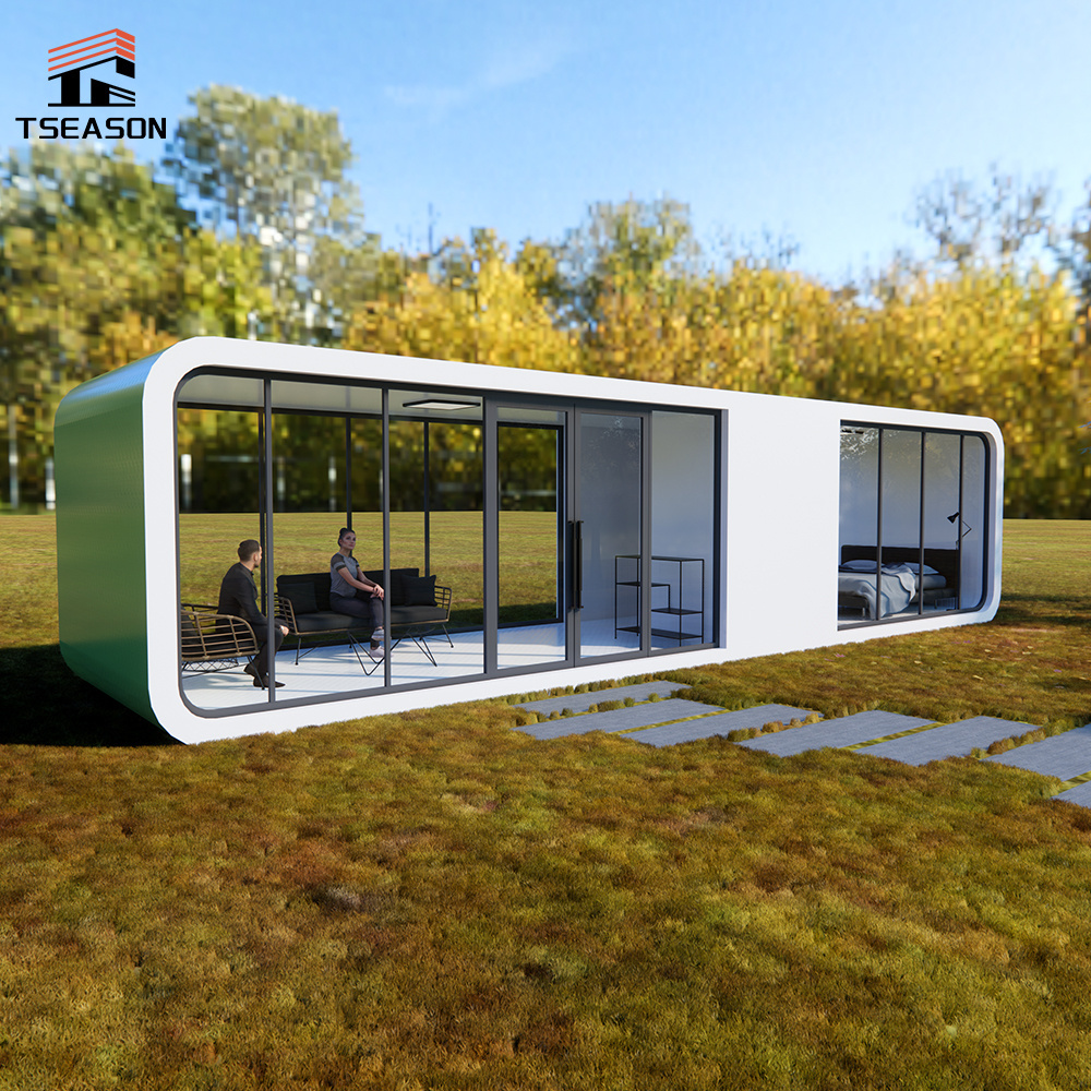 prefabricated mobile living steel apple tiny home rooms and kitchen glamping pod cabin house ready