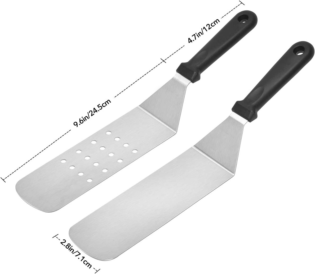 Professional Long  BBQ Grill Spatula Turner  Scraper 3 pcs Griddle Accessory  for Camping Cooking