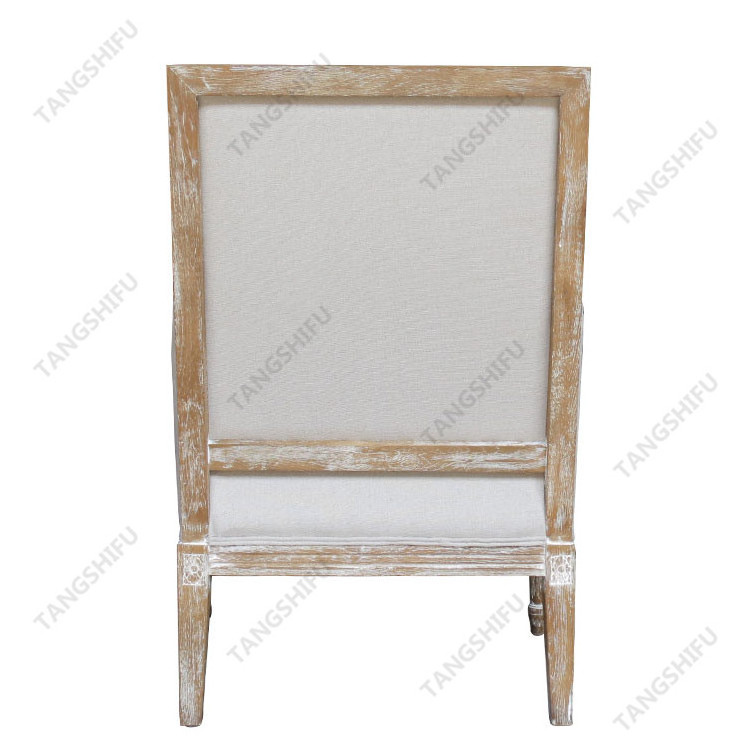 French style leisure royal classic exposed wood frame beige king throne chair