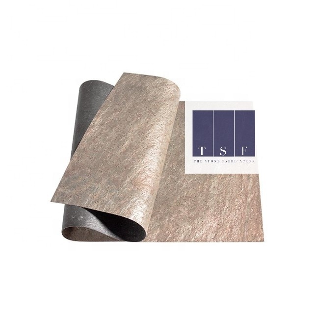 Veneer Stacked Professional Vendor Copper Slate Stone Thin Flexible Fabric Fleece Veneer Sheet Wall Panel