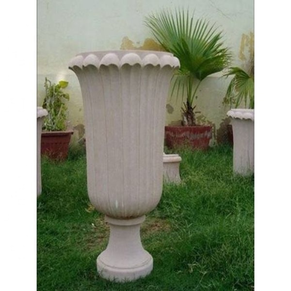 Kashmir Granite Price Indian White Antique Stone Best Quality Handicraft Garden Home Decor Flower Pot Article Stone