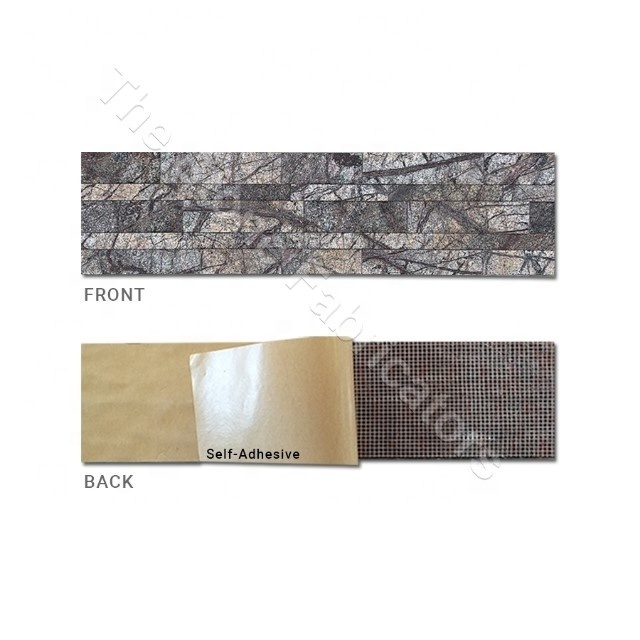 3D Design Fireproof Flexible Rain Forest Brown Slate Peel And Stick Stone Veneer Sheet Wall Panel For Wall Cladding