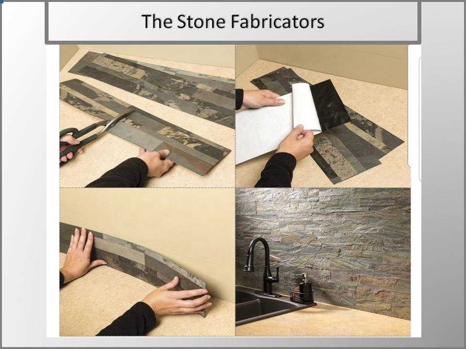 3D Design Fireproof Flexible Rain Forest Brown Slate Peel And Stick Stone Veneer Sheet Wall Panel For Wall Cladding