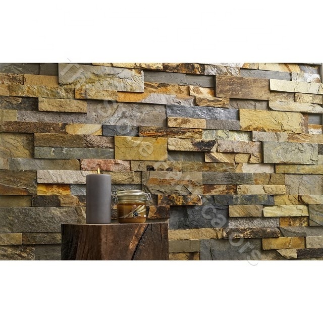 100% Natural Quality Made Attractive Himachal Black Natural Split Wall Panel Stack Stone Wall Panels Decorative