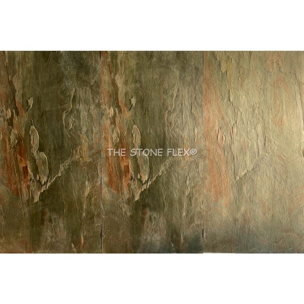 Decoration Eco Friendly Multi Pink Natural Stone Wall Panel Thin Flexible Fabric Fleece Veneer Sheet For Interior