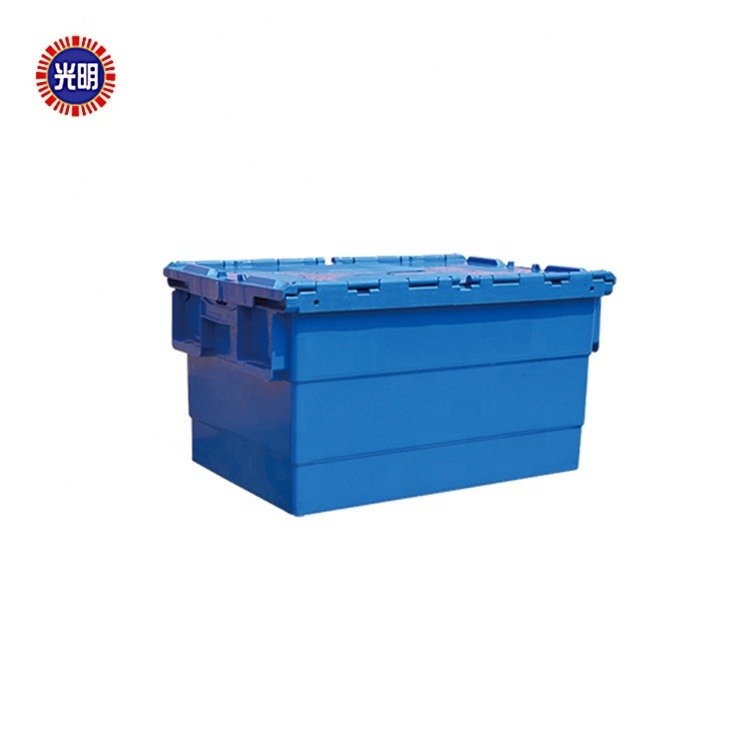 on sale logistic turnover plastic storage container box wholesale stackable crate with lid