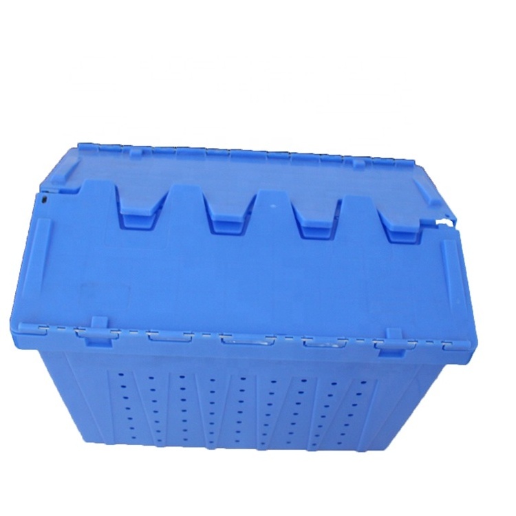 on sale logistic turnover plastic storage container box wholesale stackable crate with lid