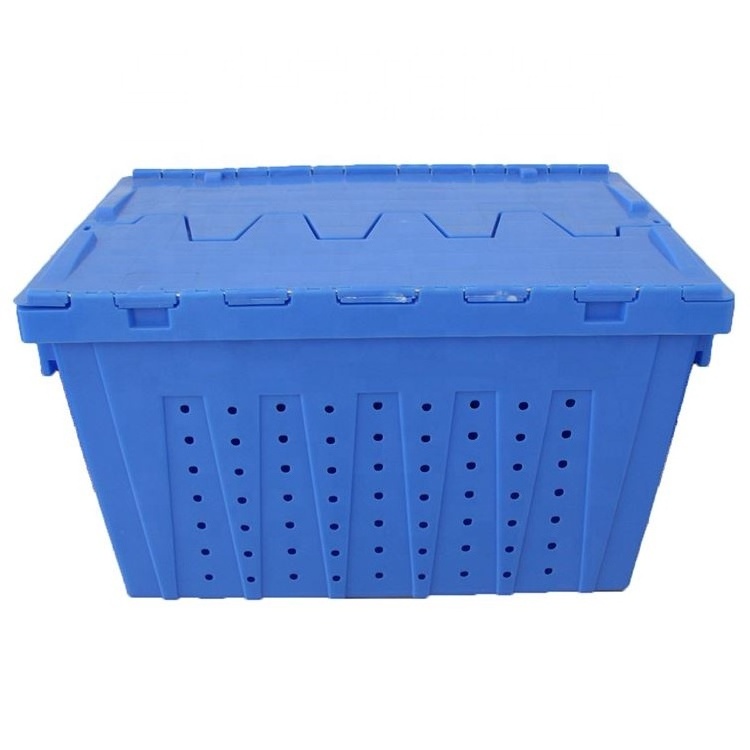 on sale logistic turnover plastic storage container box wholesale stackable crate with lid