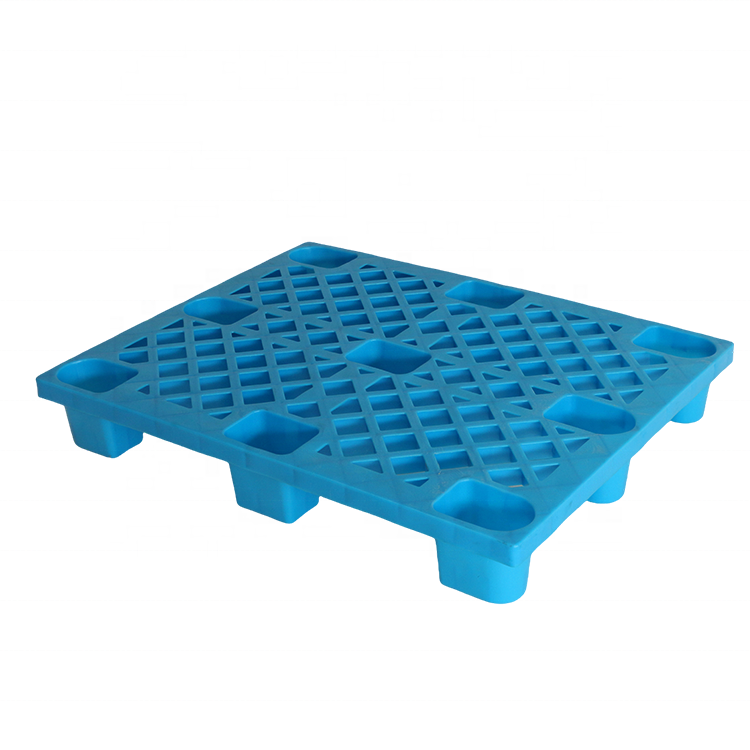 china supplier blue hdpe single faced 4 way entry plastic pallet for sale