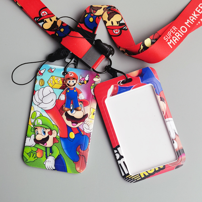 New Style Cute Anime Mario Neck Strap Lanyards Keychain Badge Holder ID Card Pass for Key Accessories Lanyard