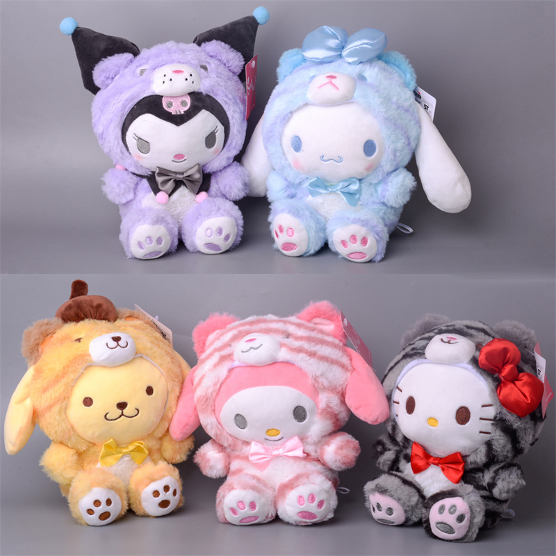 23Cm Japanese Sanrioed Cinnamorol Cartoon Around Become A Bear Mymelody helloed a Kitty Pochacco Plush Doll Plush Toys Gift