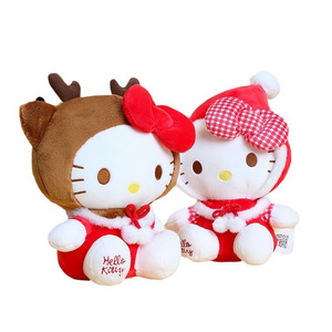 2024 Hot Sales Japanese Cartoon Pink Hello KT Cat Plush Toy Deer Kitty Stuffed Animal Toys Kawaii Halo Cat Kids Toys