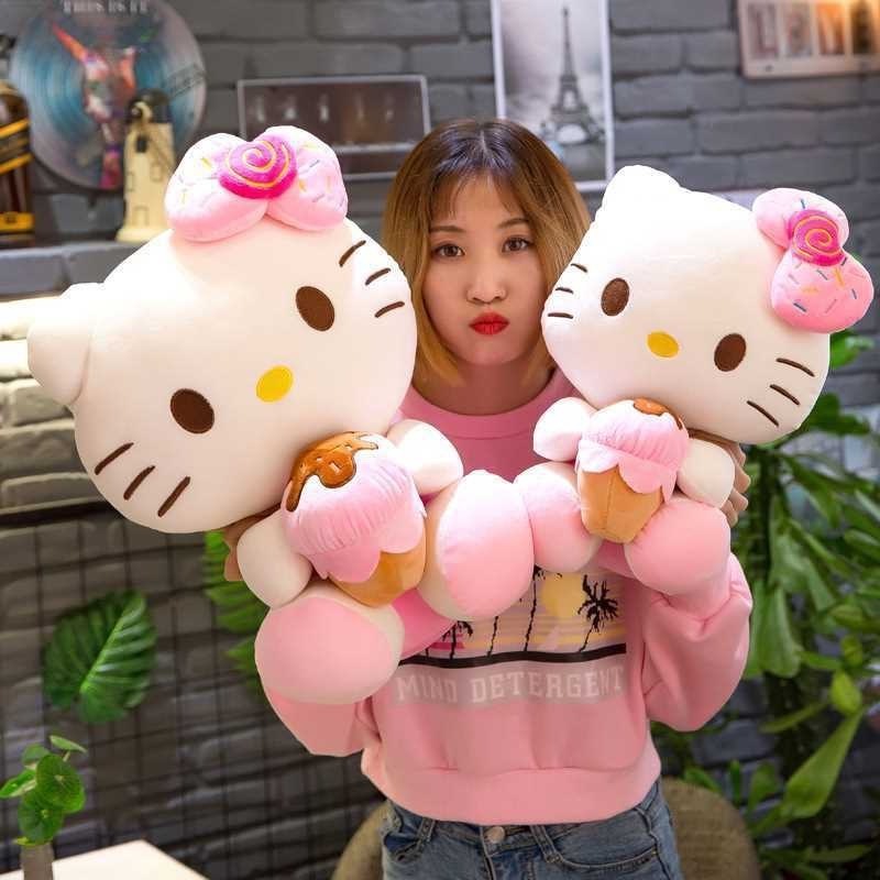 Wholesale 2023 Newest  Kt Plush Toy Cute Sleep Pillow Anime Soft KT Cat Plush Toy Ice Cream Cake KT Doll