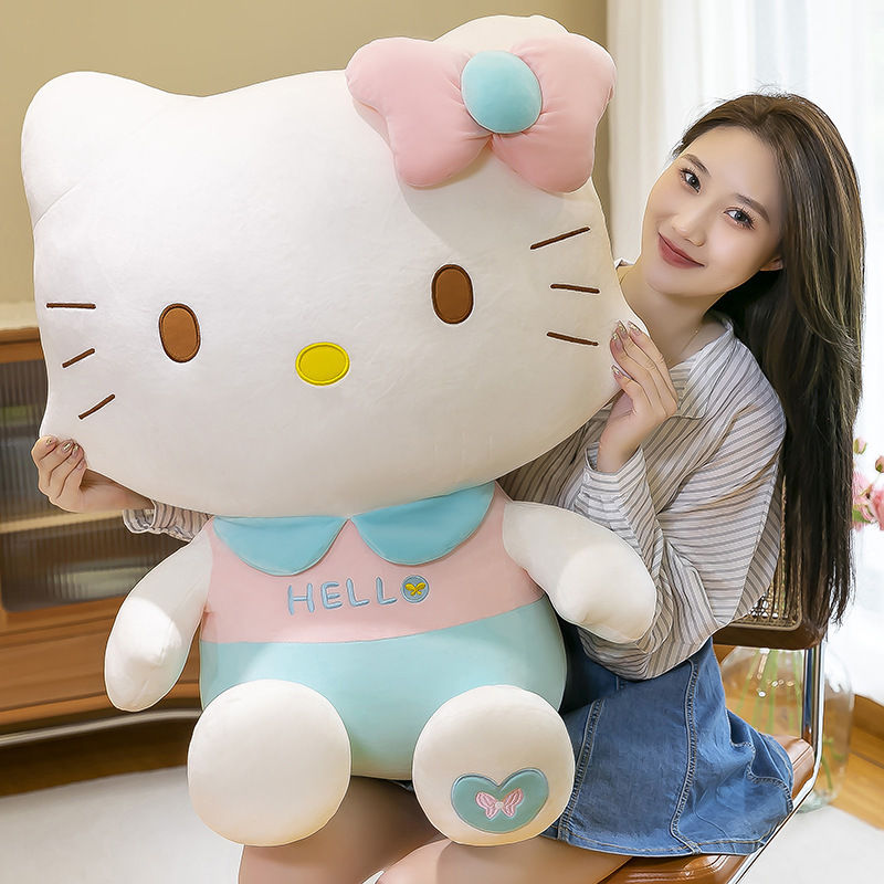 New Trending Kawaii Soft Dressed With Cross-Body Sanria K T Cat Animal Plush Doll Kids' Favorite Toy Gift