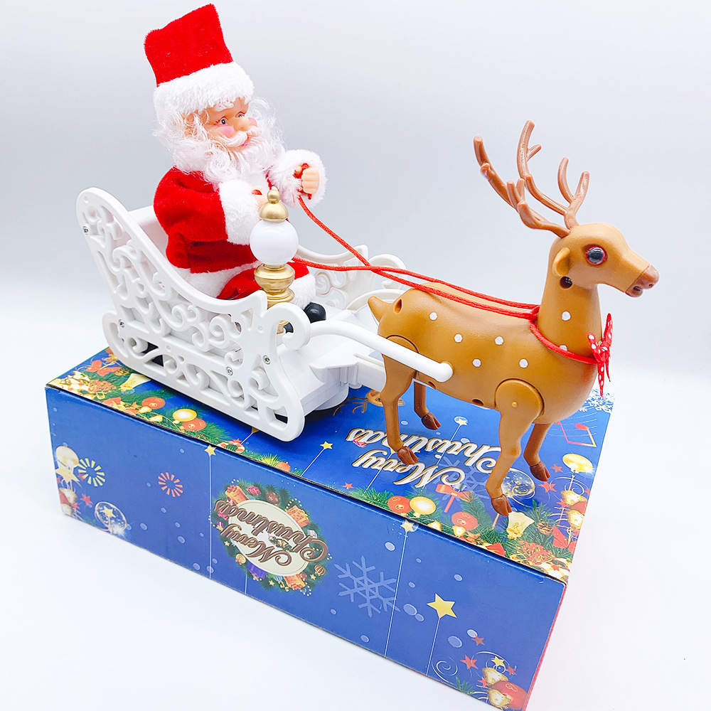 2023 Hot Selling Christmas Decorations Toy Electric Climbing Ladder Santa Claus Christmas Gifts Santa Claus Climbing the Chimne