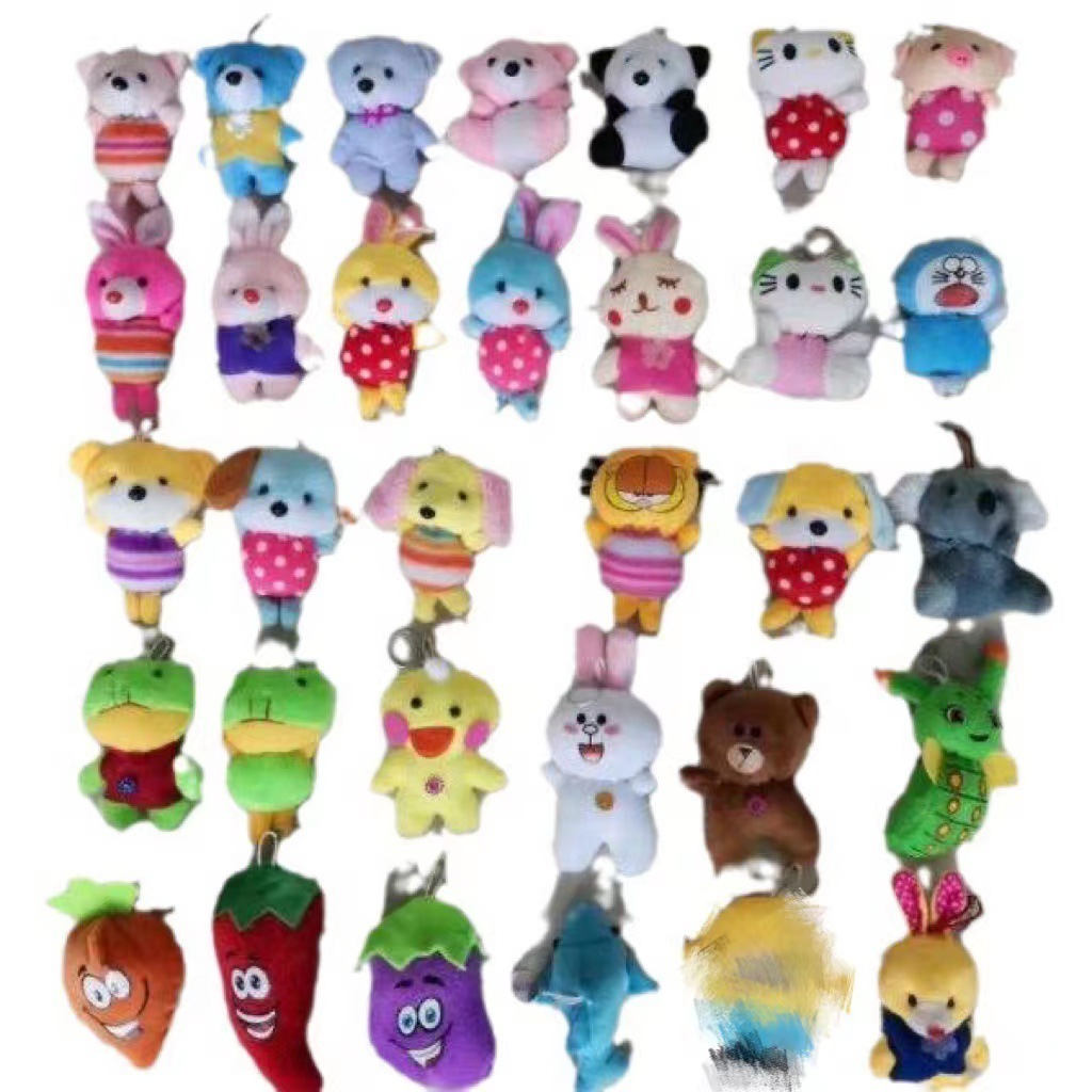 8-10cmMini Plush Keychain 3 4inch plush stuffed animal toys Grabbing vending crane claw machine toys plush doll toy