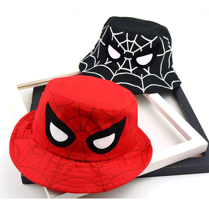 Wholesale Summer Sun Hat Custom Children Spiderman Cotton Bucket Hat For Kids