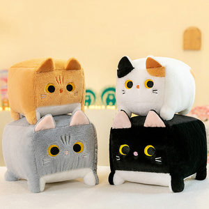 Hot cheap price Cute Square cat stuffed animal plush dolls Tiny cute square kitten Children's play plush toys