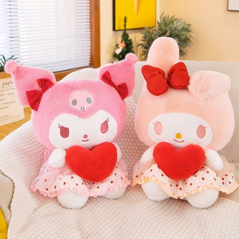 New product High Quality Plush Toys Kuromi Heart My Melody   Plush FigureToys Valentine Days