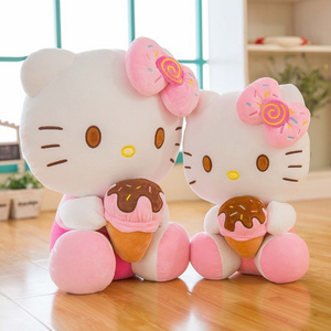 Wholesale 2023 Newest  Kt Plush Toy Cute Sleep Pillow Anime Soft KT Cat Plush Toy Ice Cream Cake KT Doll