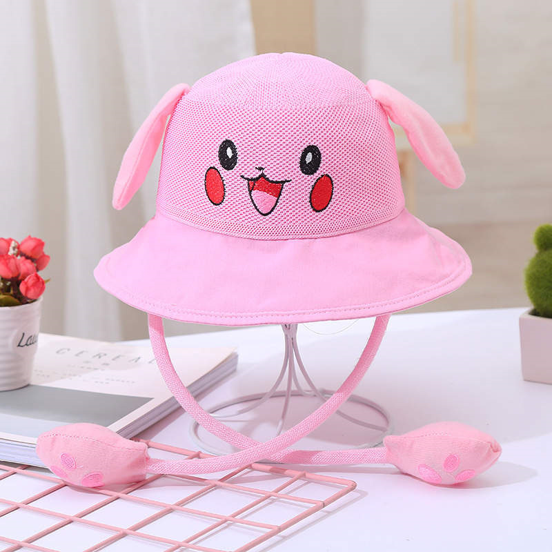 Summer Children's Cap Kids Girl Sun Hat Cute Rabbit Bucket Hat Fisherman Cap Panama Hats with Moving Ears