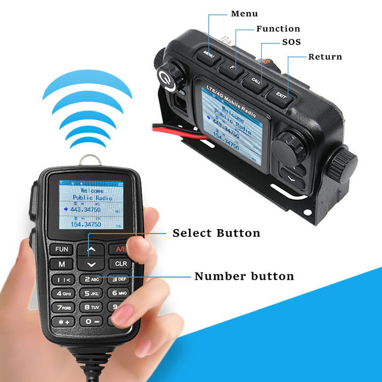 50 100 mile long range GSM GPS 4g poc sim UHF VHF dual band mobile car 2 two way radio walkie talkie with GPS