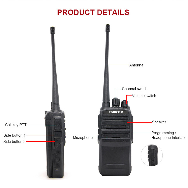 Professional business commercial 10km long range long distance 2 two way radios walkie talkie