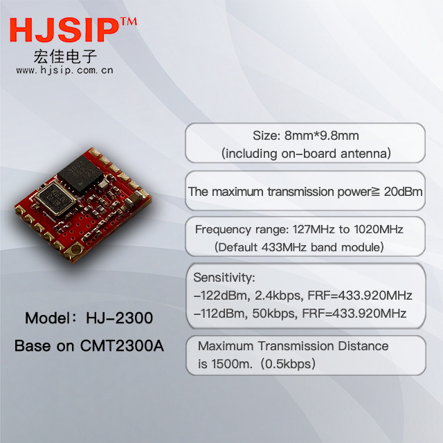 HJSIP HJ-2300 CMT2300Wireless Module   long-range -433MHZ High performance low-power small-sized wireless module IOT module