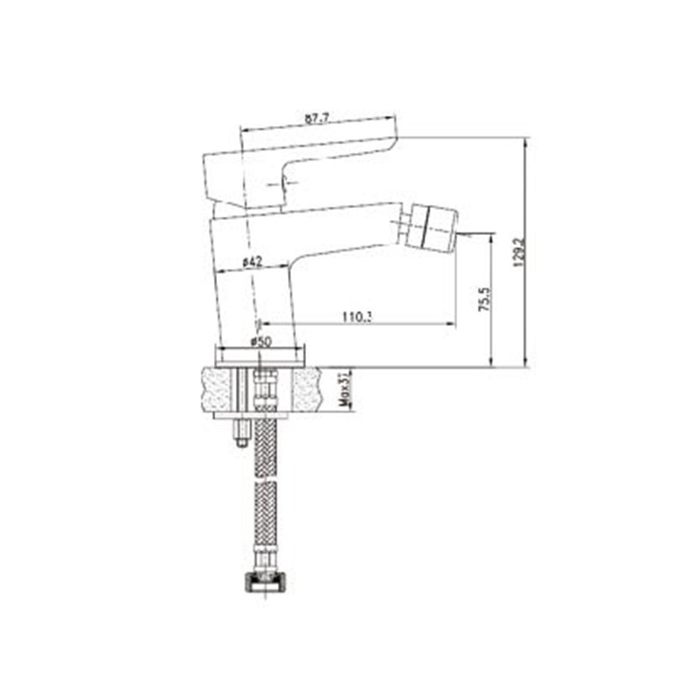 HUIDA Factory wholesale brass material  bathroom bidet faucet