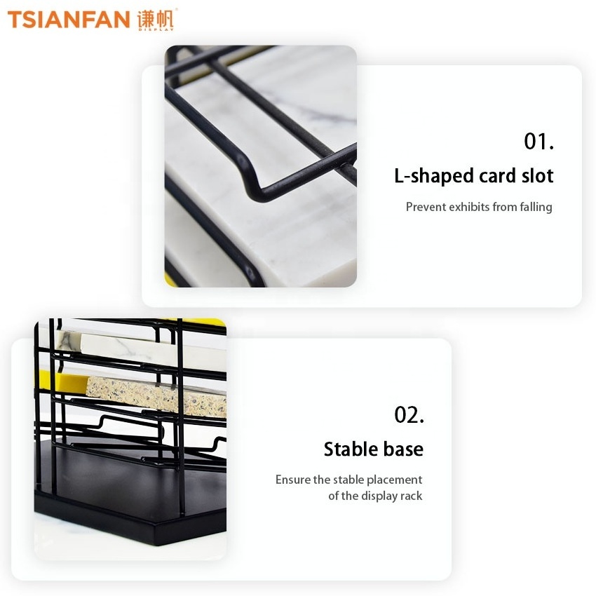 High Quality Custom Quartz Double Side Stone Display Rack Showroom Marble Display Racks Countertop Tile Display