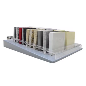 Wholesale custom quartz stone desk stand artificial stone and quartz display rack retail display table tile display rack