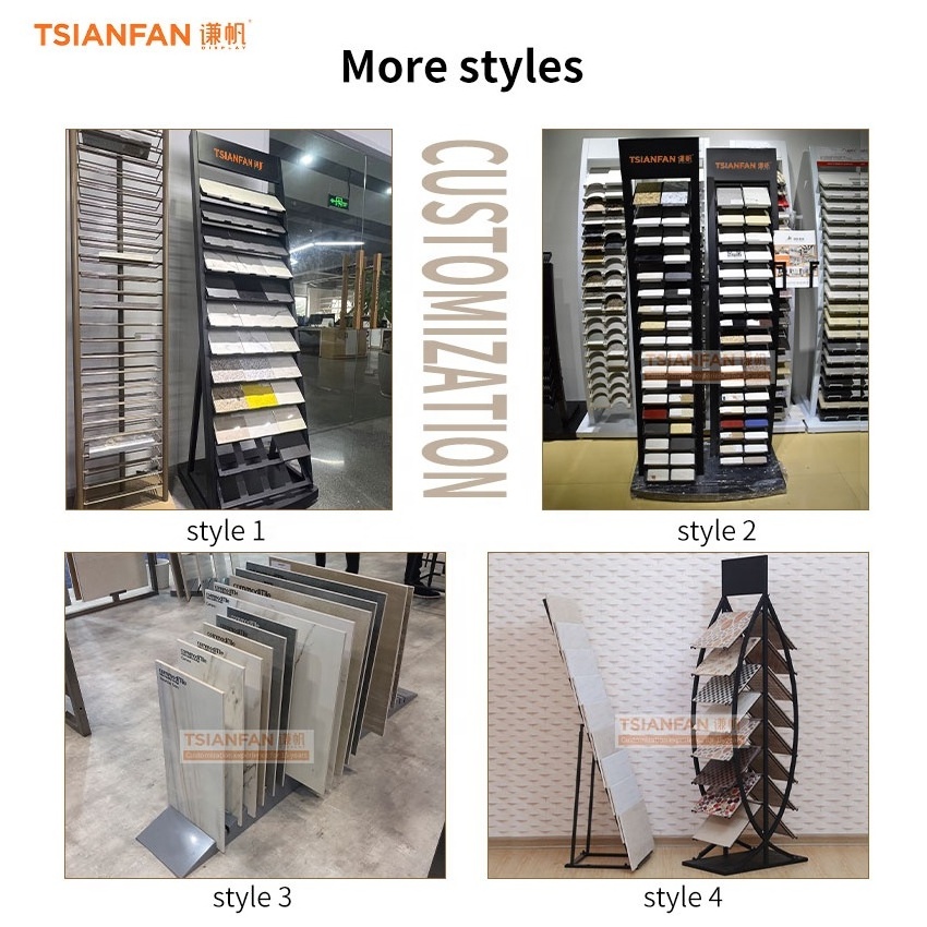 Tsianfan custom natural stone table rack granite slab display rack porcelain slab stone countertop stone display stand