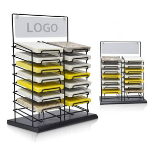 High Quality Custom Quartz Double Side Stone Display Rack Showroom Marble Display Racks Countertop Tile Display