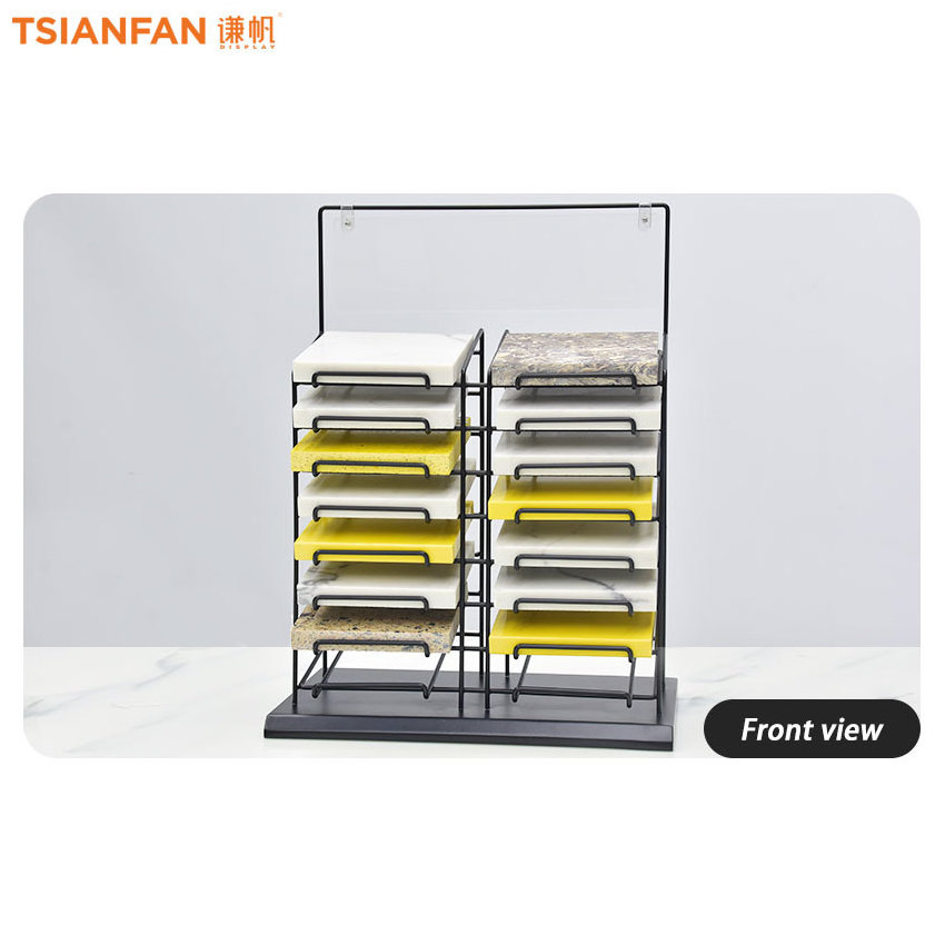 High Quality Custom Quartz Double Side Stone Display Rack Showroom Marble Display Racks Countertop Tile Display