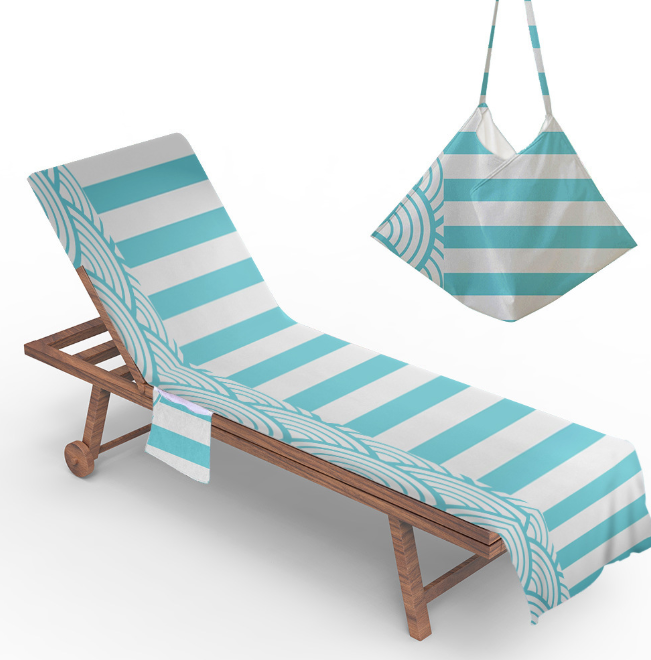 Microfiber beach chair cover lounge chair stripe beach towel