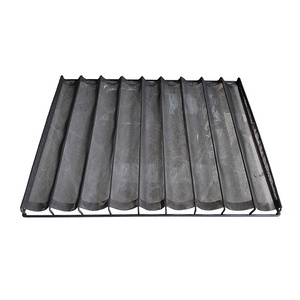 Custom size high quality 7/8/9/10/11 slotted aluminum stainless steel french stick bread pan baguette baking tray