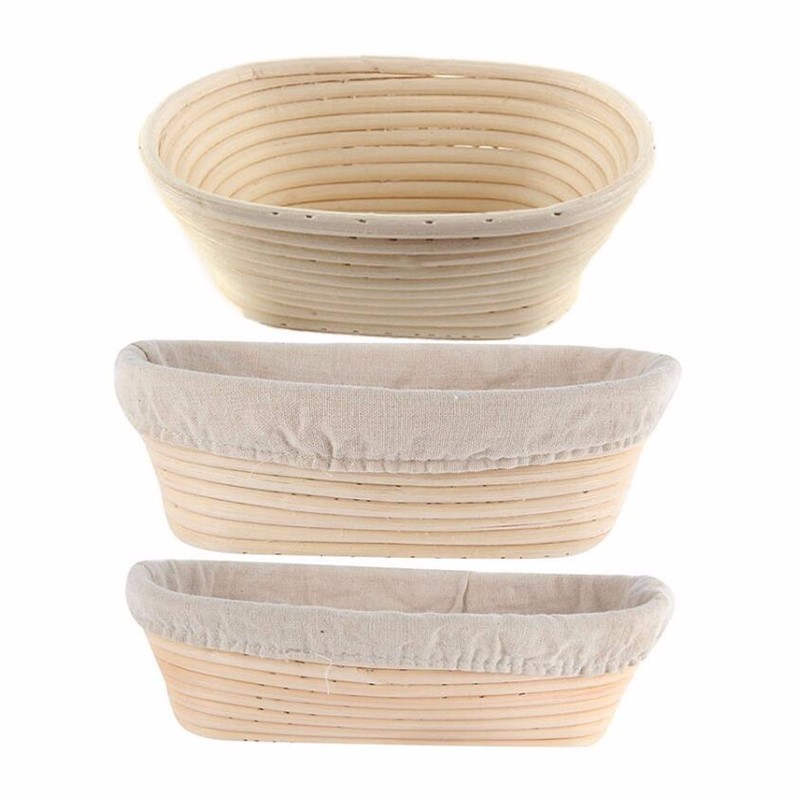 High Quality Rattan Woven Oval Banneton Bread Proofing Basket 30cm 35cm Brotform Sourdough Rising Fermentation Basket