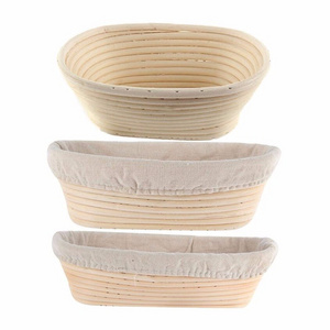 High Quality Rattan Woven Oval Banneton Bread Proofing Basket 30cm 35cm Brotform Sourdough Rising Fermentation Basket