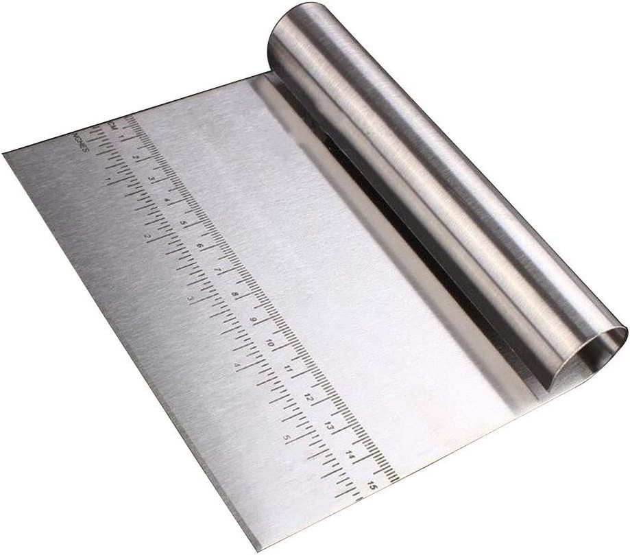 Stainless Steel Bench Scraper/Pastry Dough Cutter Chopper for Bread, Pizza, Pasta and Cookies