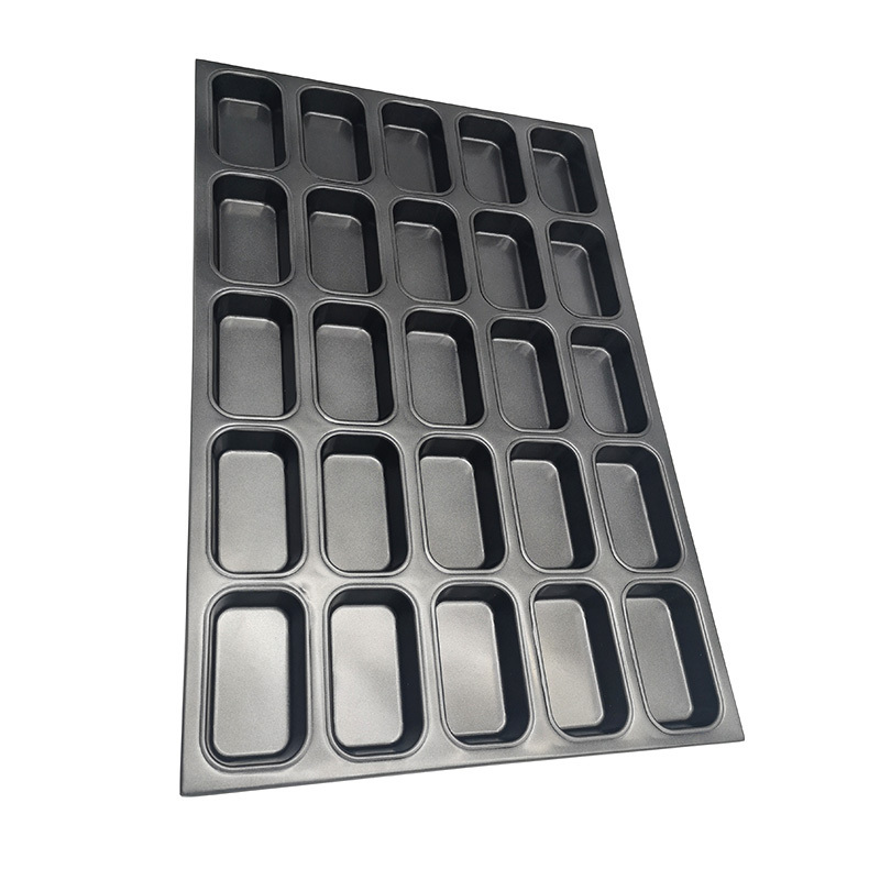 High quality Silicone coated 25 molds Heavy duty  Aluminized  steel Hot Dog Sheet Pan rectangle muffin pan cake pans