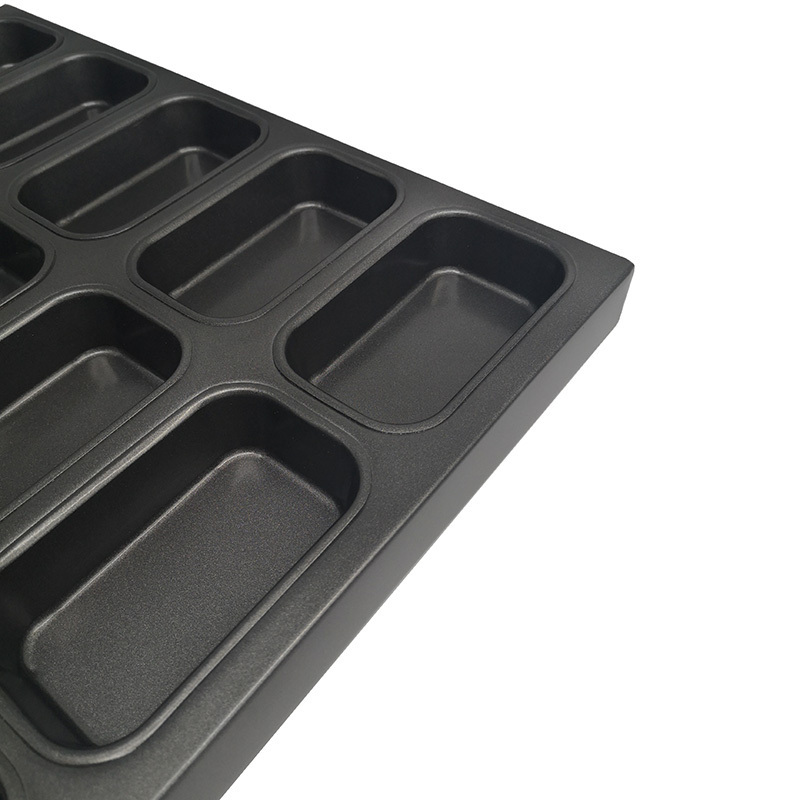 High quality Silicone coated 25 molds Heavy duty  Aluminized  steel Hot Dog Sheet Pan rectangle muffin pan cake pans