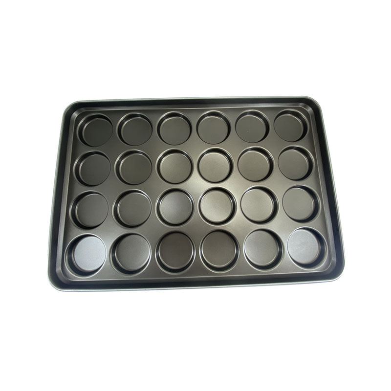 Custom 6/8/12/15/18/24 Cup Aluminized metal Non Stick Hamburger Burger Bun Bread Baking Pan Round Muffin Cupcake Pan