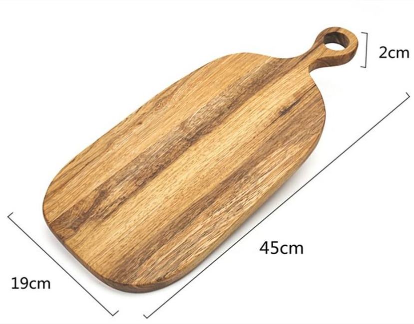 Acacia Wood Cutting Board with Handle - Wooden Charcuterie Board  Serving Butcher Block Carving Board for Kitchen Chopping