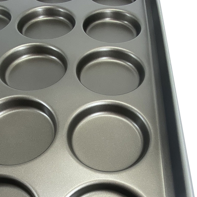 Custom 6/8/12/15/18/24 Cup Aluminized metal Non Stick Hamburger Burger Bun Bread Baking Pan Round Muffin Cupcake Pan