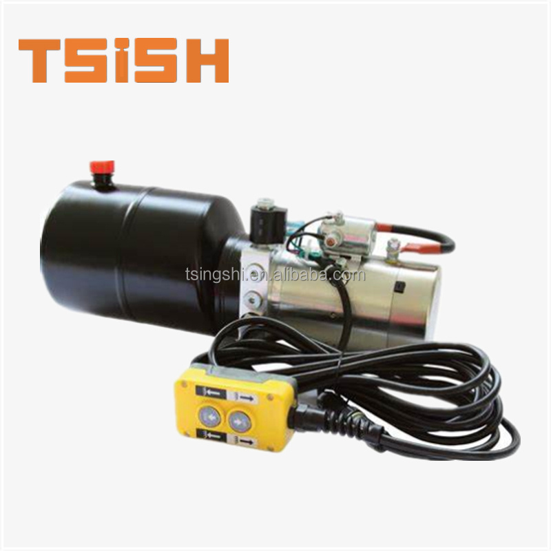 hydraulic power unit double acting hydraulic cylinder lifting kits 12v with pump valve plastic oil tank hose tube connector