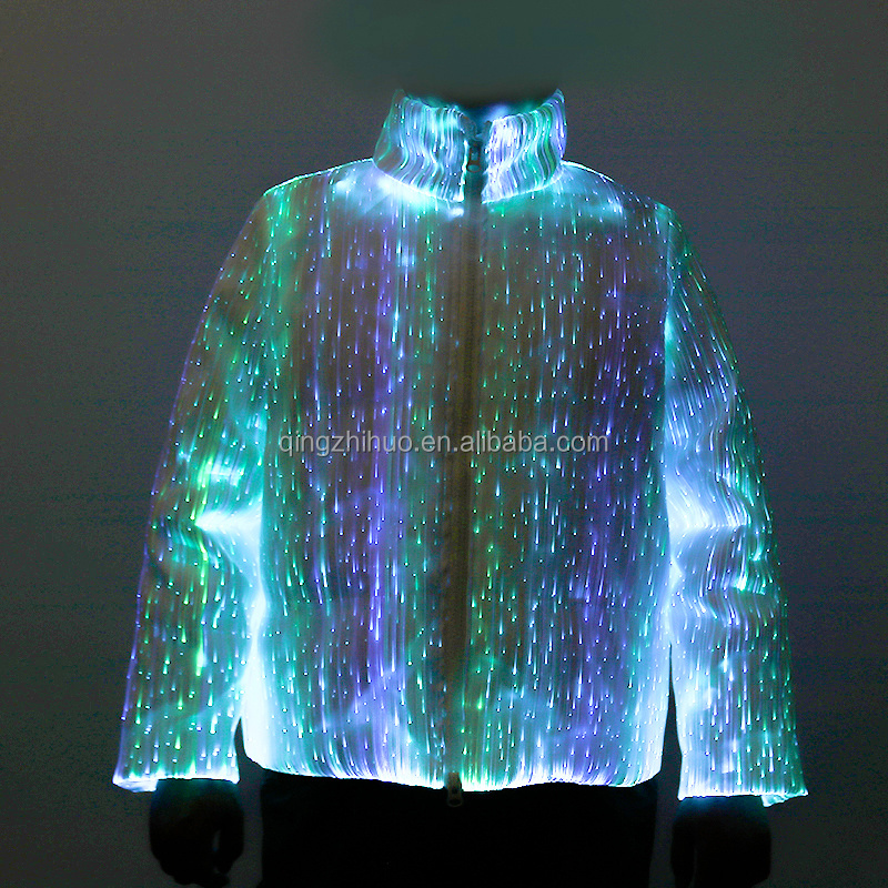 2024 Winter New Luminous Flash Down Jacket Custom Logo Glowing Jacket Men And Women With The Same Fiber Optic Puffer Jacket