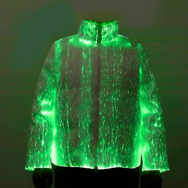 2024 Winter New Luminous Flash Down Jacket Custom Logo Glowing Jacket Men And Women With The Same Fiber Optic Puffer Jacket