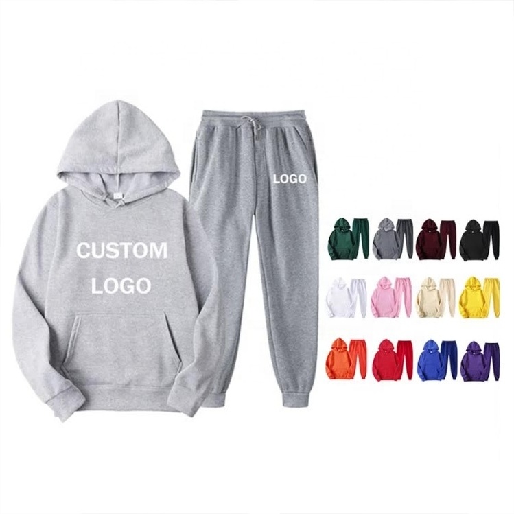 Unisex Sweatsuit 2 Piece Set Women Jogging Suits Wholesale Winter Fleece Sports Two Piece Pants Set Tracksuits For Men