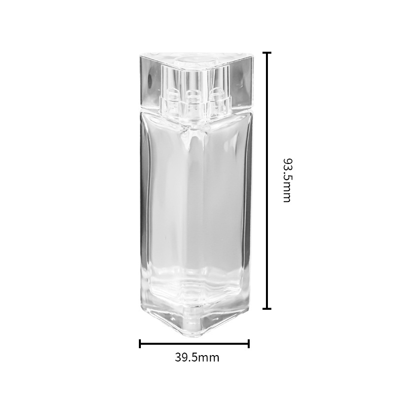 Hot Selling Empty Crystal Transparent Triangle Unique Decorative Luxury Cosmetics Bottle 30ml Perfume Glass Bottle