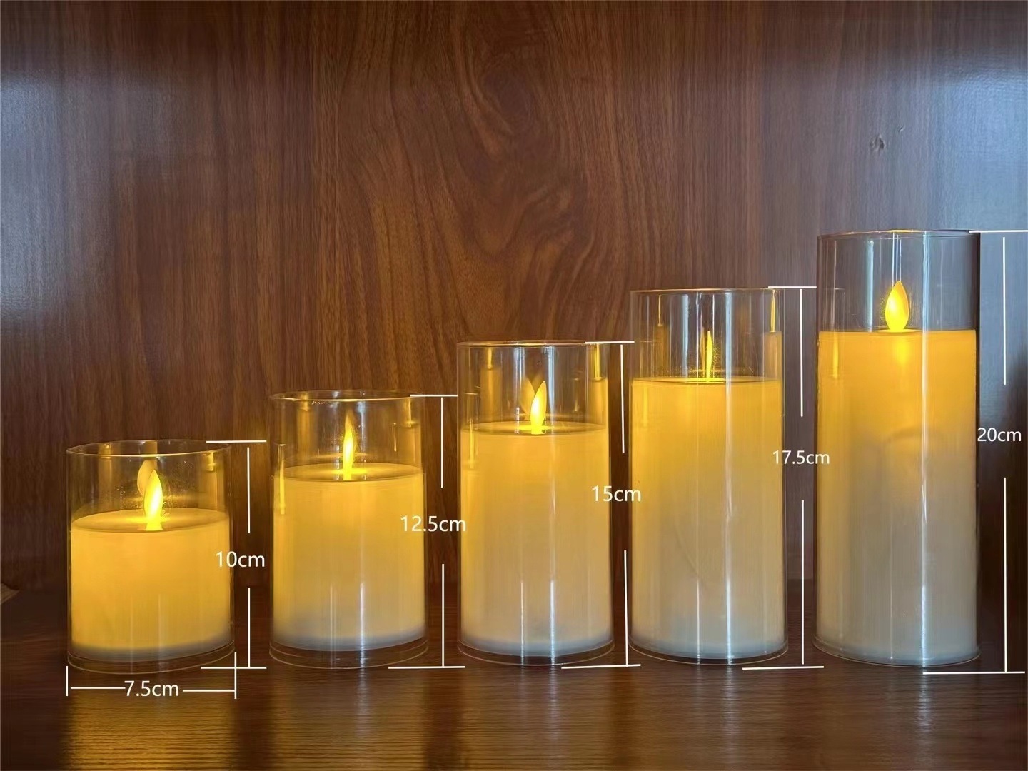 Creative Glass Candles Flickering Battery Operated Wick Realistic Real Wax LED Candles Light